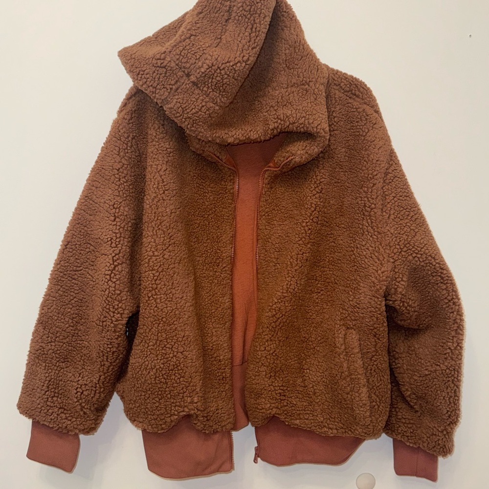 Fabletics Oversized Warm Toffee Brown Summit Tedd… - image 1